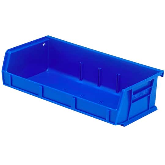 Quantum Storage Polypropylene Hang & Stack Bin: 11" OAW, 5-3/8" OAL, 3" OAH, Blue - 35.000 lb Capacity | Part #QUS232BL